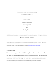 Different ways to spell danielle are. Pdf Assessment Of Lexical And Non Lexical Spelling In Students In Grades 1 7