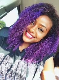 Let your bangs fall on your eyes and get a scary look! Deep Purple Dark Purple Hair Black Girl