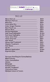 Beach Hair Salon Price List Beach Hair Hair Salon Hair Salon Miami
