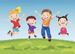 Group Of Children Jumping In Spring Vector Art Illustration Cartoon Kids Music For Kids Children Illustration