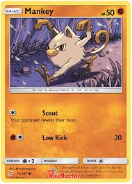 It evolves into primeape at level 28. Mankey Team Up 71 Pokemon Card