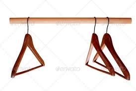 Empty Hangers On Rail Hanger Hanger Rack Wood Wardrobe