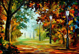In addition to wanting to represent or replicate their obvious beauty, some artists opt to create these depictions to study and explore various aesthetic elements, like light, color, and texture. Morning Light In The Park Palette Knife Oil Painting On Canvas By Leonid Afremov