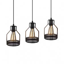 Metal Mesh Pendant Lamp 3 Lights Vintage Style Ceiling Light In Black For Dining Room Beautifulhalo Com