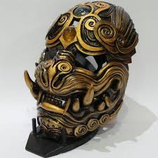 Mask Black Golden Lion Wind Lion Mask Samurai Samurai Armor Etsy Lion Mask Samurai Armor Japanese Mask