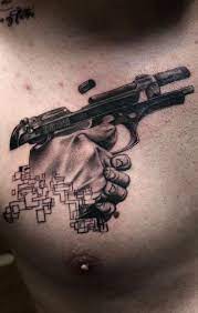 Of course, finding a design is easier when you have a shoulder, chest, or upper back tattoo and plan to incorporate your neck tattoo into it. 55 Gun Tattoos Tattoo Designs Ideas Tattoo Me Now