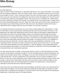 If you mean a supporting statement on nhs jobs, the recruiter is only allowed to score it against the person specification. Download Nhs Essay Plaza De San Marcos Full Size Png Image Pngkit