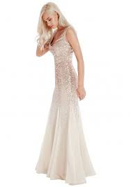 Goddiva Sequin And Chiffon Fishtail Maxi Dress In Champagne Sequin Maxi Dress Maxi Bridesmaid Dresses Maxi Dress Evening