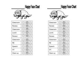 Dinosaur Happy Face Behavior Chart