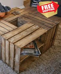 This crate coffee table project was cheap, fun, and easy to make. Rustic Crate Coffee Table Make Your Own Formation From 4 Vintage Wooden Boxes Ebay