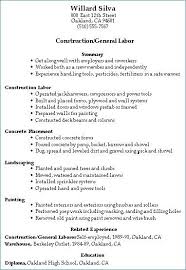 resume examples general labor resume