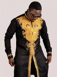 Modern african clothing for men! Black Gold African Clothing Mens Kaftan For Men Shirt Pants Africa Blooms