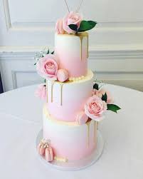 1 Tier Black And Gold Drip Cake Three Tier Wedding Cake With Soft Pink Ombre Gold Drip Macarons And Fresh Flowers Fo Country Wedding Cake Toppers Beautiful Wedding Cakes Pink Wedding Cake