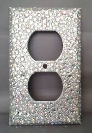 Bling Silver Glitter Rhinestone Outlet Cover 2 Horizontal Toggle Light Switch I Have One For My Light Switch I Bling Bedroom Rhinestone Projects Bling Crafts