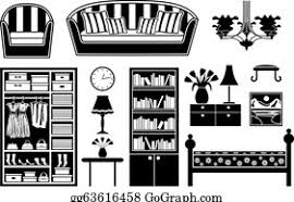 Black and white designs make a modern, sophisticated and elegant combination of colors. Black And White Living Room Clip Art Royalty Free Gograph