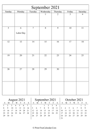 This printable september calendar is vertical layout with month per page. Print Free Calendar 2021 2022