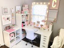 Home Office Furniture From Ikea And Chair From Home Goods Home Office Planner Desk Craft Room Diy Office De Ikea Home Office Ikea Home Diy Office Decor