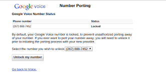 You will need to unlock your google voice number before you will be able to port it to your voip service account. From Google Voice Textup