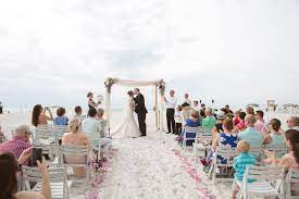 Hilton Clearwater Beach Florida Beach Wedding Destination Wedding Ceremony Bride And Groom Wedding Venues Beach Wedding Beach Ceremony Beachfront Weddings