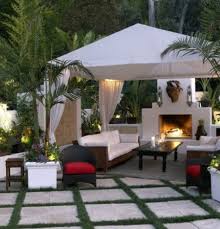 A fire bowl is a large metallic bowl suspended over the ground by a frame. Backyard Gazebo With Fireplace Pergola Gazebos