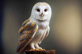 White owl sits
