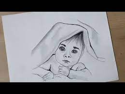 Based on capturing realism style. Pencil Drawing Of Cut Baby Baby Drawing Youtube