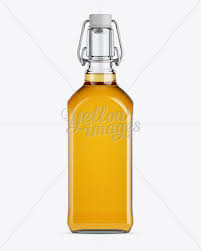 Whiskey Bottle Mockup W Flip Top Cap Front View In Bottle Mockups On Yellow Images Object Mockups