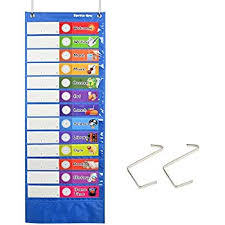 Amazon Com Daily Schedule Pocket Chart Blue Classroom