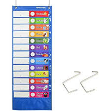 amazon com daily schedule pocket chart blue classroom