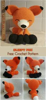 Sleepy Crochet Fox Crochet Patterns Amigurumi Crochet Amigurumi Free Crochet Fox