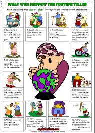 Simple Future Tense The Fortune Teller Esl Worksheet English Exercises Activities English Activities