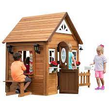 6 57 X 4 34 Cedar Playhouse With Kitchen Play Houses Cedar Playhouse Wooden Playhouse