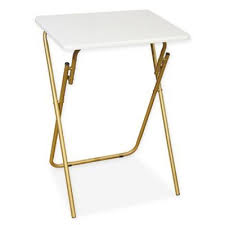 Folding Tray Table In White Gold Bed Bath Beyond Tray Table Snack Table Set Kitchen Dining Furniture