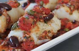 Morue Rotie A La Sauce Puttanesca Roasted Cod Fish Recipes Puttanesca