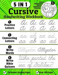 With most writing being digital, nowadays. Cursive Handwriting Workbook 5 In 1 Cursive Handwriting Practice Books Beginning To Master For Kids Tracing Letters Connecting Cursive Letters Quiz Sentences 26 Animal Coloring Pages Jean Denis 9781095708804 Amazon Com Books