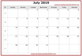 2019 July Calendar Excel Templates July Calendar Calendar 2019 Template Calendar Template