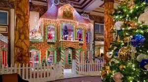 White with a green roof. Best Hotel Gingerbread House Displays In The West Sunset Magazine