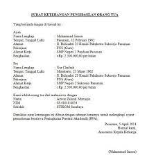 Dalam surat keterangan penghasilan orang tua juga biasanya menjelaskan biaya. Contoh Surat Keterangan Penghasilan Orang Tua