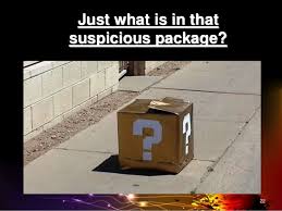 Some typical characteristics that should trigger suspicion include if you witness a person deliberately place a bag somewhere and leave the area, this may be cause for suspicion. Skyscraper Security Mgt Part Iv Bomb Threat Response Richard Garri