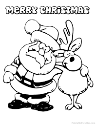 These pumpkin coloring pages are great for halloween, fall, and thanksgiving. Printable Santa And Reindeer Christmas Coloring Page