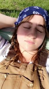 Enjoying the warm weather #greenscreenvideo #texasgirl #bandana #overalls  #hammock