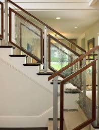 Custom Designed Stair Railing Contemporary Staircase Aluminum And Etched Glass Balcony Railings 13 In 2020 Stair Railing Design Staircase Design Staircase Contemporary
