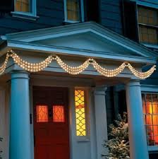 4 5 Set Of 2 White Hanging Swag Lights Outdoor Porch Fence Christmas Decor Mt Christmas Swags Outdoor Christmas Lights Outdoor Christmas