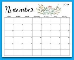 Floral November 2019 Calendar Wallpaper Calendar Wallpaper Calendar Printables Free Calendar Template