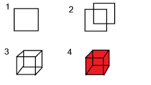 Choose the number of dimensions draw a line to represent a 90 degree angle from the starting point. How To Make Coloured 3d Cube In Microsoft Paint Paint And On Paper 4 Steps Instructables