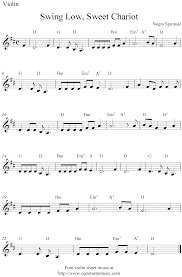 Swing Low Sweet Chariot Free Violin Sheet Music Notes Violin Sheet Music Sheet Music Violin Sheet