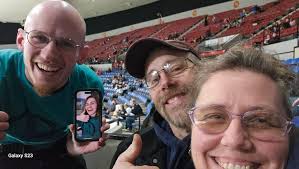 Look who we found at the Winterhawks game. That's right our very own Aaron  Goodstein and Chlöe Jenner-Parson from across the pond in Scotland.
