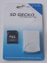 The dongle connects into the memory card slot and contains a removable sd card which holds the games. Sd Gecko Memory Card Adapter For Gamecube Wii