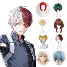His eyes are sharp and bright red in color. My Hero Academia Boku No Hero Bakugou Katsuki Shouto Heat Resistant Hair Costume Cosplay Wig Anime Characters Hair Wigs Party Costumes Hair Wish