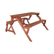 Wood picnic table home depot. Leisure Season 55 In X 58 In X 30 In Cedar Folding Picnic Patio Table And Bench Fptb7104 The Home Depot